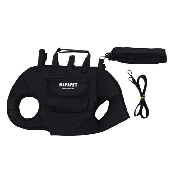 Black 4-in-1 Multi-Functional Pet Carrier Bag with Detachable Strap & 1.5M Traction Rope - Lightweight Breathable Travel Sling for Cats & Dogs - Sizes S(Up to 4kg)