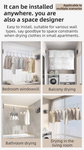 White 4.2M Heavy Duty Invisible Retractable Clothesline - Rustproof & Drill-Free Laundry Hanger with 20kg Load Capacity
