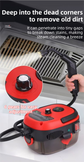 Red Portable High-Pressure Steam Cleaner with 1000ml Tank & 7-Piece Pro Brushes/Spray Nozzle Kit - 131°C High-Temp Deep Cleaning Machine for Kitchen Grease and Home Sanitization