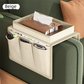 Beige Foldable  Sofa Armrest Organizer With 3-Zones - 20kg Load Capacity, Thickended Oxford Cloth Storage Bag for Dorms, Cars & Living Rooms