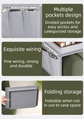 Beige Foldable  Sofa Armrest Organizer With 3-Zones - 20kg Load Capacity, Thickended Oxford Cloth Storage Bag for Dorms, Cars & Living Rooms