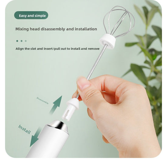 Black Rechargeable Handheld Milk Frother and Electric Whisk Set 3 Speeds with 2 Stainless Steel Heads and Storage Stand Australian Home Barista Kit