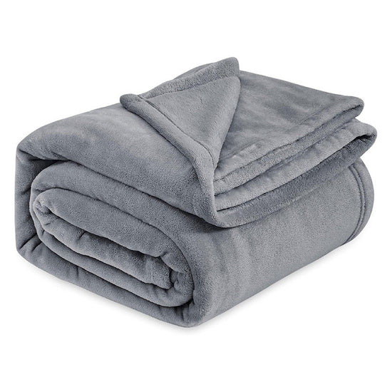Grey Ultra-Soft Coral Fleece Blanket – Lightweight Summer Throw for Office Naps, Air Conditioning, and Cozy Home Use(100*150cm)