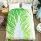 Cute Cabbage-Shaped Fleece Blanket – Fun and Cozy Throw for Naps, Office Use, Air Conditioning, or Baby Swaddling (Green & White)(150cm*150cm)