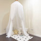 White Nordic Style 7-Layer Tulle Bed Canopy 300cm Extra Long 60cm Dome for Australian Kids Bedroom Nursery and Playroom Decor