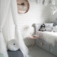 White Nordic Style 7-Layer Tulle Bed Canopy 300cm Extra Long 60cm Dome for Australian Kids Bedroom Nursery and Playroom Decor