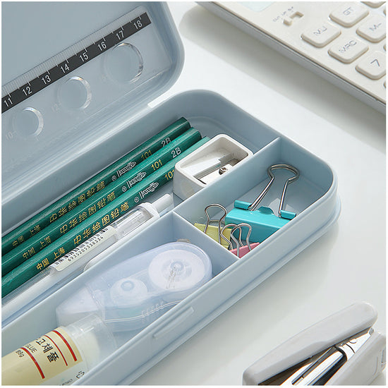 3-Pack Blue Macaron Color Pencil Case with Multi-Compartment Storage Waterproof PP Stationery Organizer for Australian Students School Essentials