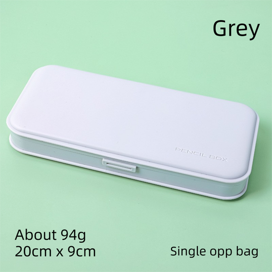 3-Pack Grey Macaron Color Pencil Case with Multi-Compartment Storage Waterproof PP Stationery Organizer for Australian Students School Essentials