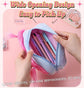 White Funny Plush Big Eye Monster Pencil Case with DIY Messy Hair Large Capacity Stationery Pouch for Australian Students and School Gift