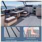 Non-Slip EVA Foam Boat Flooring Sheet Grey with Black Stripes Self-Adhesive Marine Decking Mat for Yacht and Boat Deck DIY Upgrade(2400x900x6mm)
