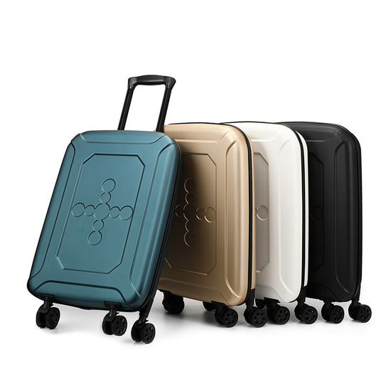 White 20 Inch Foldable Carry-on Suitcase Ultra Lightweight 2.1kg Hard Shell Luggage with 360 Spinner Wheels and Combination Lock for Australian Travel