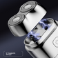 Silver Mini Electric Shaver with Dual Floating Heads Magnetic Suction and IPX5 Waterproofing for Men Travel Grooming Compact Rechargeable Razor AU Stock