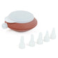 2-Pack Food Grade Silicone Macaron Piping Pot Squeezer with 5 Interchangeable Nozzles for Dessert Decorating and Home Baking Essentials