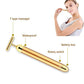 Rose Gold Electric T-Shape Facial Massage Bar Waterproof Gold Tone Beauty Roller for Daily Skincare and High Frequency Vibration