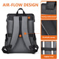 Black and gray Men Large Capacity Business Laptop Backpack Waterproof PU Leather Travel Rucksack with USB Port for Work and Travel in Australia