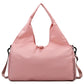 Pink Women Large Capacity Yoga Gym Bag with Shoe Compartment and Mat Strap Water Resistant Travel Duffel Lightweight Tote for Fitness and Weekend Trips