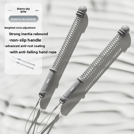 Grey Multifunctional Cordless Battle Rope with Adjustable Weight Rings for Home Gym Professional Strength Training Tool for Local Professionals Standard Fit