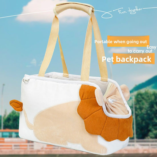 Lion Shape Pet Carrier Bag Large Capacity Breathable Mesh Adjustable Opening Portable Handheld Shoulder Travel Bag for Local Pet Owners and Small Animals
