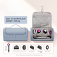 Blue Portable Hair Dryer and Curler Storage Bag Waterproof PU Leather Travel Case with Hanging Hook for Local Professionals and Modern Lifestyles