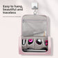 Black Portable Hair Dryer and Curler Storage Bag Waterproof PU Leather Travel Case with Hanging Hook for Local Professionals and Modern Lifestyles