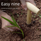 2 Pack Gardening Dibber with T-Shaped Wooden Handle Chrome Tip Seed Sower and Transplanting Tool with Measurement Scale for Local Garden Maintenance