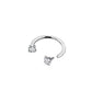 2-PCS White G23 Titanium Horseshoe Ring with 5A Zircon Internal Thread for Nose Ear Lip Septum Piercing Hypoallergenic Jewelry for Local Trendsetters