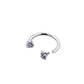 2-PCS Gradient Blue G23 Titanium Horseshoe Ring with 5A Zircon Internal Thread for Nose Ear Lip Septum Piercing Hypoallergenic Jewelry for Local Trendsetters