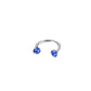 2-PCS Blue-violet G23 Titanium Horseshoe Ring with 5A Zircon Internal Thread for Nose Ear Lip Septum Piercing Hypoallergenic Jewelry for Local Trendsetters