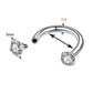 2-PCS Champagne G23 Titanium Horseshoe Ring with 5A Zircon Internal Thread for Nose Ear Lip Septum Piercing Hypoallergenic Jewelry for Local Trendsetters