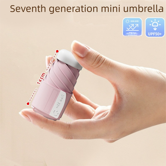 Pink Compact Mini Umbrella with UPF50+ UV Protection and Lightweight Design for Daily Use in Urban and Outdoor Settings Local Standard Fit
