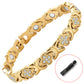 Antique bronze brushed finish New Fashion Lightweight Luxury Four-Leaf Clover Diamond Inlaid Bracelet - Alloy Magnetic Watch Band Style Bracelet for Women + Free Disassembly Tool