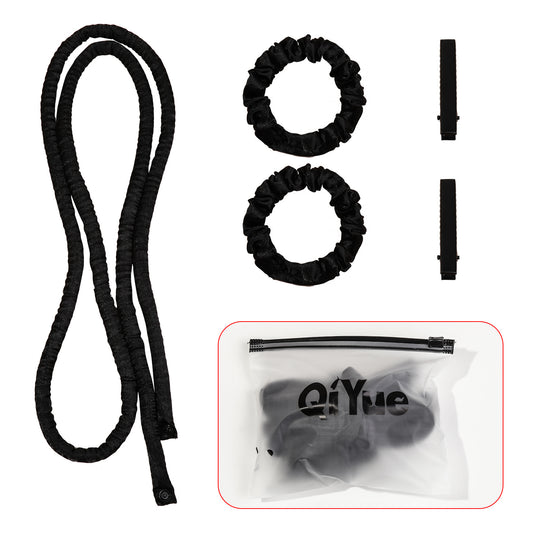 2-PCS Black Heatless Hair Curler Set Extra Long Overnight Soft Ribbon for Natural Big Waves Damage-Free Professional Home Styling Solution for Local Women