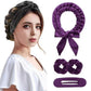 Black Heatless Hair Curler Set with Bowtie Ribbon for Natural Big Waves Damage-Free Overnight Hair Styling Essential for Your Local Modern Lifestyle