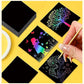 Green Rainbow Scratch Art Paper Notes 200 Sheets 2 Pack with Wooden Styluses for Kids DIY Drawing Mess-Free Creative Toy for Local Home and School Activities