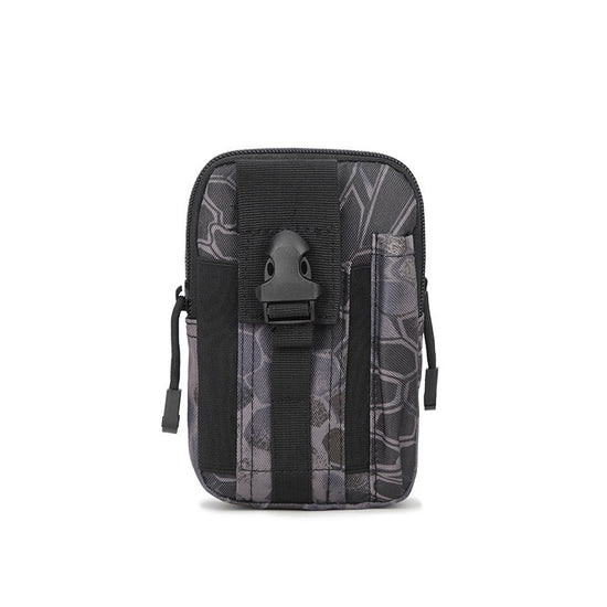 Black python pattern Tactical Molle Waist Bag Waterproof Phone Pouch for 6 inch Smartphones Compact Large Capacity Belt Loop Organizer for Local Outdoor Adventurers