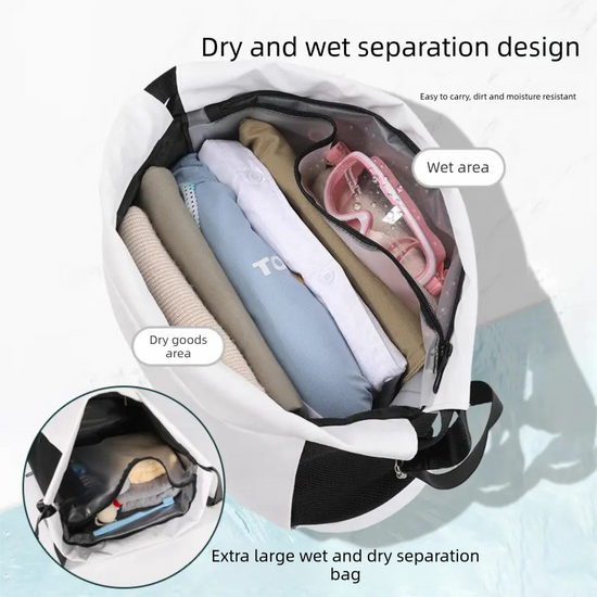 Pink Waterproof Drawstring Swimming Backpack with Wet Dry Separation and Shoe Compartment for Gym and Yoga Organized Gear Bag for Local Active Lifestyles