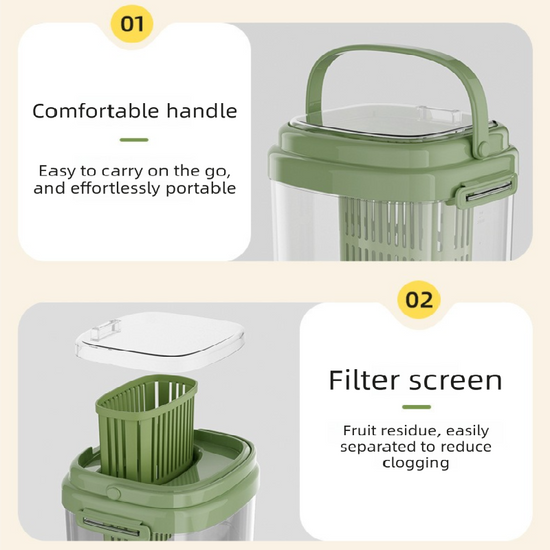 Green Refrigerator Beverage Dispenser with Faucet and Plastic Fruit Filter 3.5L Cold Water Jug includes Metal Stand and Drip Tray Portable Drink Solution for Local Home Use