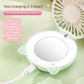 Blue 3-in-1 Mini Portable Fan with Makeup Mirror and LED Fill Light USB Rechargeable Pocket Sized Cooling Solution for Students and Local Professionals