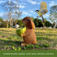 Cute Resin Rabbit Bird Feeder for Outdoor Garden Courtyard Balcony Landscape Decoration Durable Waterproof Animal Statue for Local Wild Bird Enthusiasts