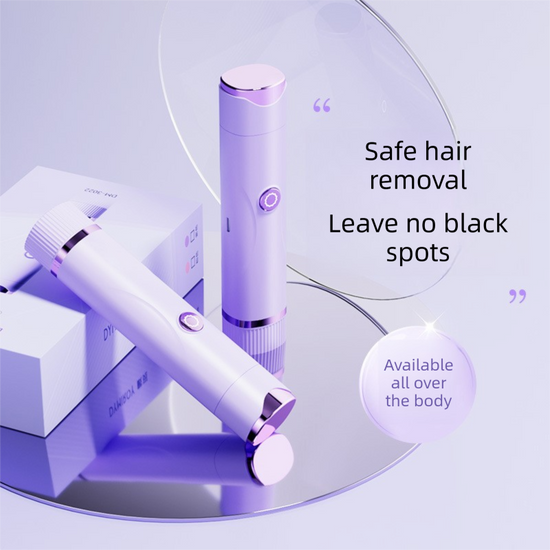Purple Electric Hair Remover for Women 2-in-1 Dual Head Trimmer and Shaver with Ceramic Blades IPX7 Waterproof for Painless Full Body and Bikini Grooming