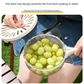 White Small Multi-functional Fruit and Vegetable Washing Bowl with Lid and Hidden Handle Double-Layer Drainage Container for Refrigerator Storage and Outdoor Picnic Efficient Food Preservation for Local Standard Kitchens