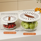 Brown Small Multi-functional Fruit and Vegetable Washing Bowl with Lid and Hidden Handle Double-Layer Drainage Container for Refrigerator Storage and Outdoor Picnic Efficient Food Preservation for Local Standard Kitchens