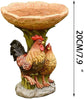 Rooster Resin Bird Feeder with Natural Stump Design for Garden and Outdoor Decor, Ideal for Attracting Birds and Enhancing Yard Aesthetics