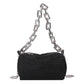 Black Mini Shoulder Bag for Women – Rhinestone-Embellished Pillow-Shaped Chain Bag with Fashionable Metal Hardware and Compact Design