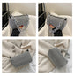 Black Mini Shoulder Bag for Women – Rhinestone-Embellished Pillow-Shaped Chain Bag with Fashionable Metal Hardware and Compact Design