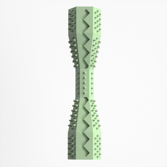 2-Pack Green Hexagonal Pet Chew Toy – Durable Rubber Dog & Cat Teething Stick for Dental Care, Biting Relief and Mental Stimulation