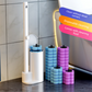 Grey Disposable Toilet Brush Set with Built-in Cleaner – Wall-Mountable, No-Drill Bathroom Cleaning Kit with Replaceable Heads(10 ocean-cleaning cotton pads)