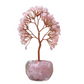 Pink Natural Crystal Tree Ornament – Handmade Miniature Decorative Tree with Glass Base for Home, Office & Gift