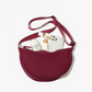 Wine Red Lightweight Nylon Crossbody Bag – Compact Saddle Style with Adjustable Strap for Everyday Use