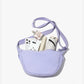 Purple Lightweight Nylon Crossbody Bag – Compact Saddle Style with Adjustable Strap for Everyday Use